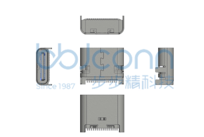 TYPE-C 16P female integrated board 4-pin plug L=7.60 CH=1.62 terminal SMT with middle clip